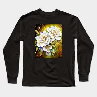 White Fantasy Flowers Long Sleeve T-Shirt